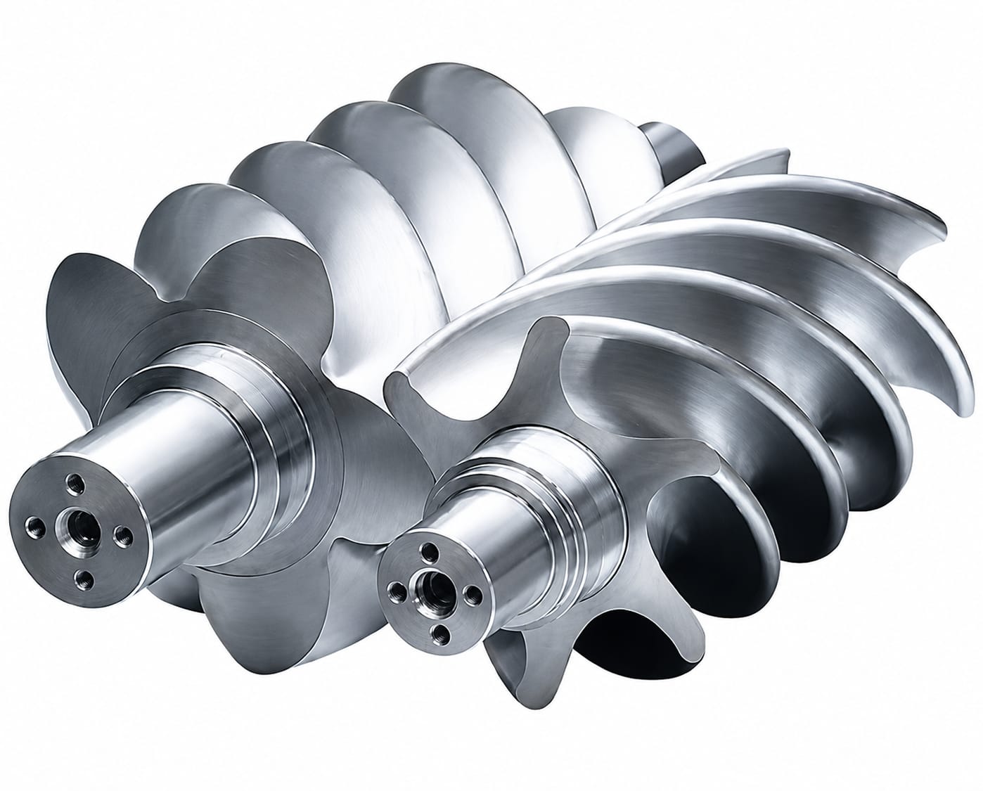 Par de rotores de compressor de parafuso — o coração da máquina